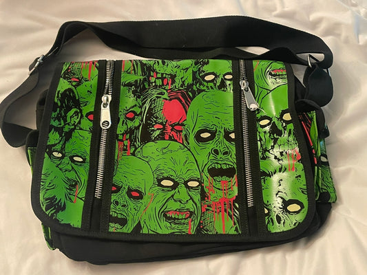 Zombie Green Glow Eyes Messenger Bag