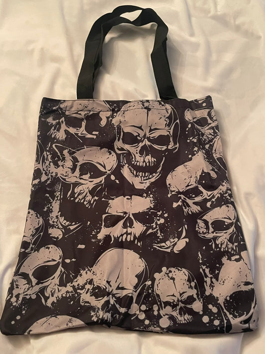 Skulls Black Shopping Bag