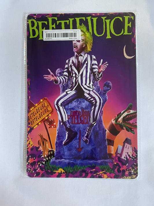 Beetlejuice Tin Sign