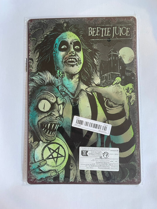 Beetlejuice Tin Sign