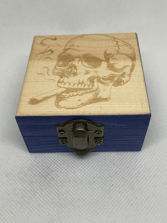 Smoking Skull in Navy