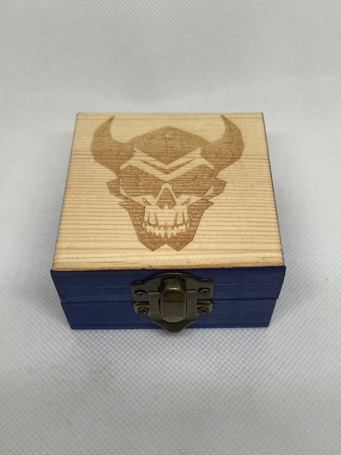 Horned Skull in Navy